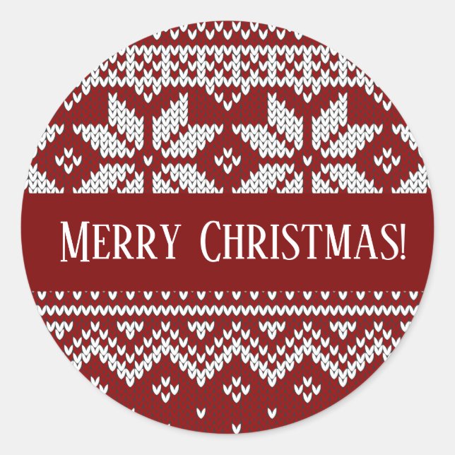 Adesivo Christmas Knitted Red and White Sweater (Frente)