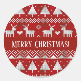 Adesivo Christmas Knitted Sweater Red and White Ornaments 