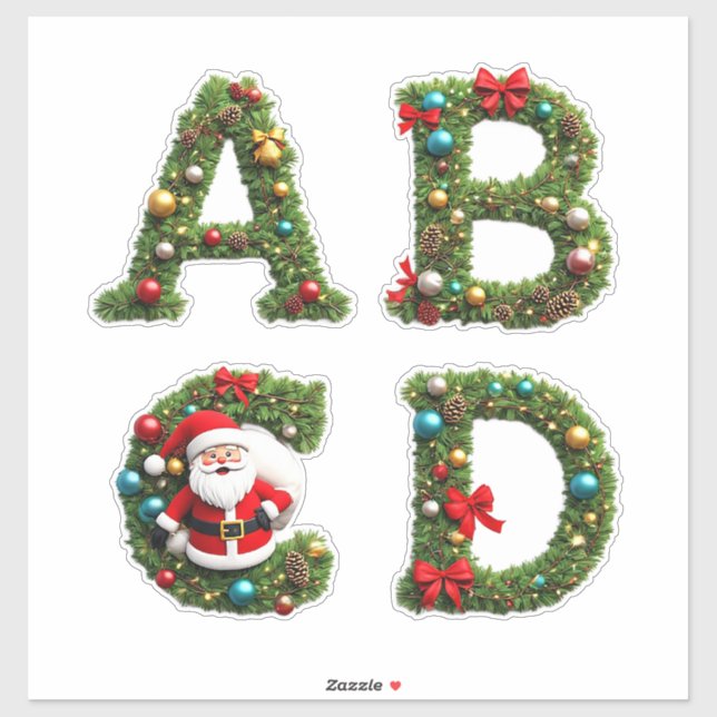 Adesivo Christmas Letter Wreaths (Folha)