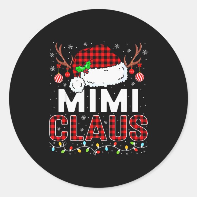 Adesivo Christmas Lights Mimi Claus Family Matching Xmas P (Frente)