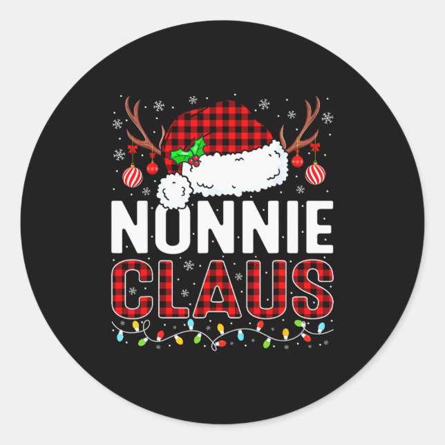 Adesivo Christmas Lights Nonnie Claus Family Matching Xmas (Frente)