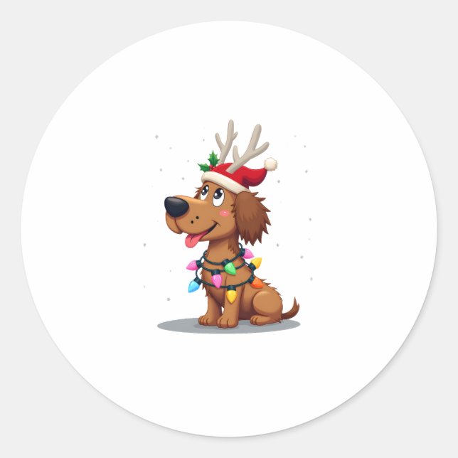 Adesivo Christmas Lights Soft Coated Wheaten Terrier Dog T (Frente)