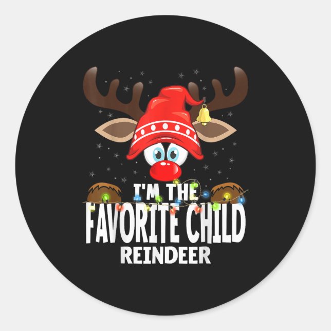 Adesivo Christmas Matching I'm The Favorite Child Reindeer (Frente)