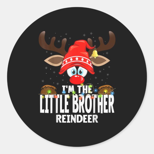 Adesivo Christmas Matching I'm The Little Brother Reindeer (Frente)