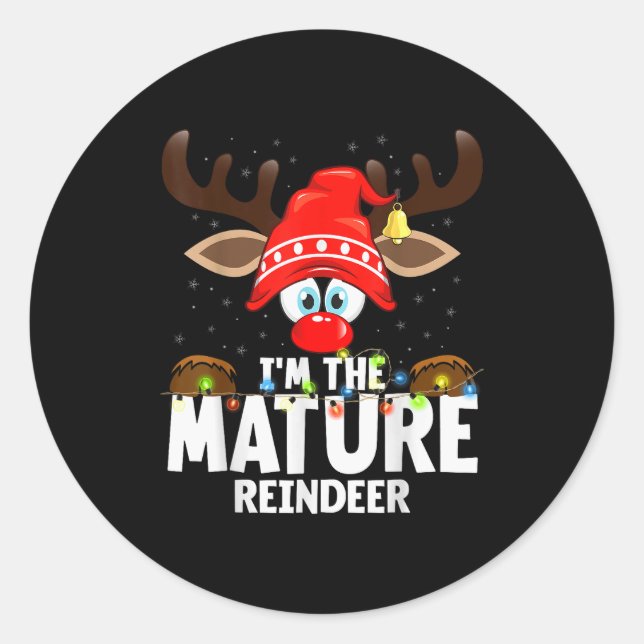 Adesivo Christmas Matching I'm The Mature Reindeer  (Frente)