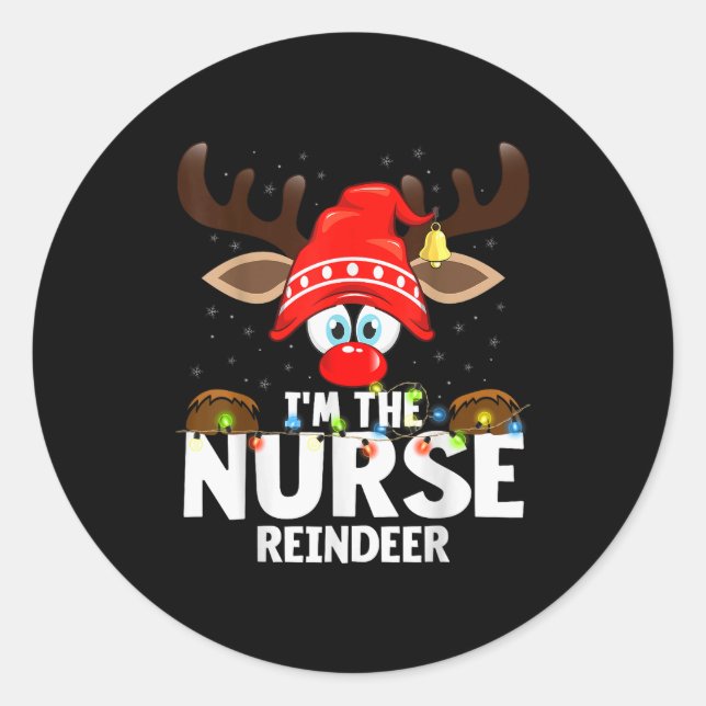 Adesivo Christmas Matching I'm The Nurse Reindeer  (Frente)