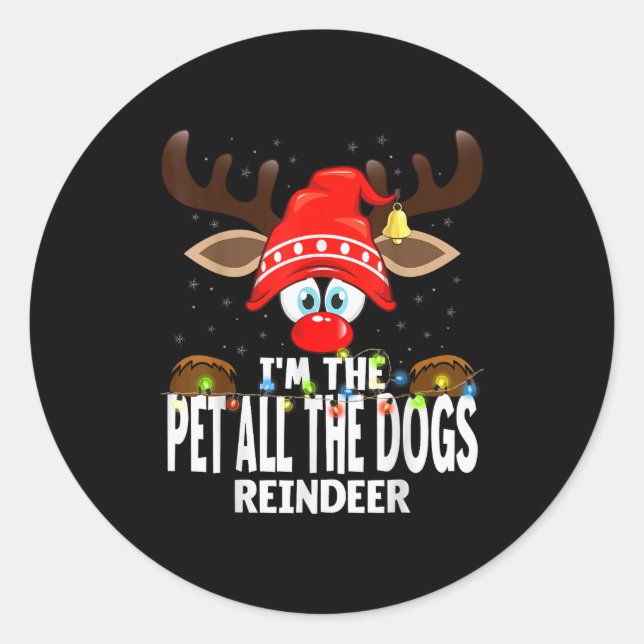 Adesivo Christmas Matching I'm The Pet All The Dogs Reinde (Frente)