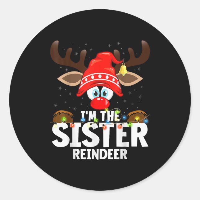 Adesivo Christmas Matching I'm The Sister Reindeer  (Frente)