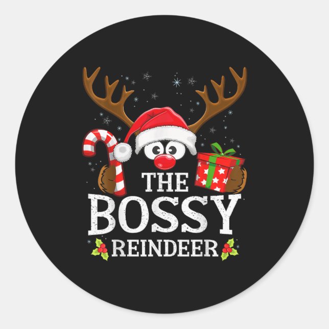 Adesivo Christmas Matching The Bossy Reindeer Family  (Frente)