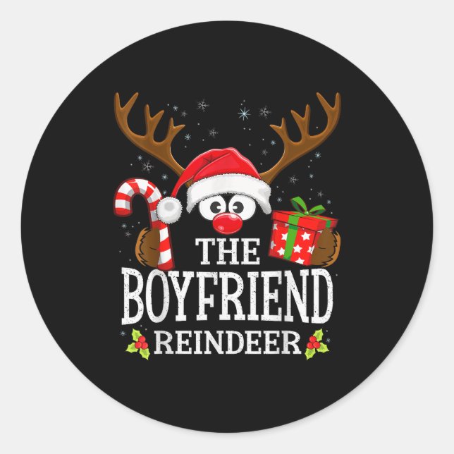 Adesivo Christmas Matching The Boyfriend Reindeer Family  (Frente)