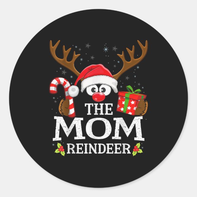 Adesivo Christmas Matching The Mom Reindeer Family  (Frente)
