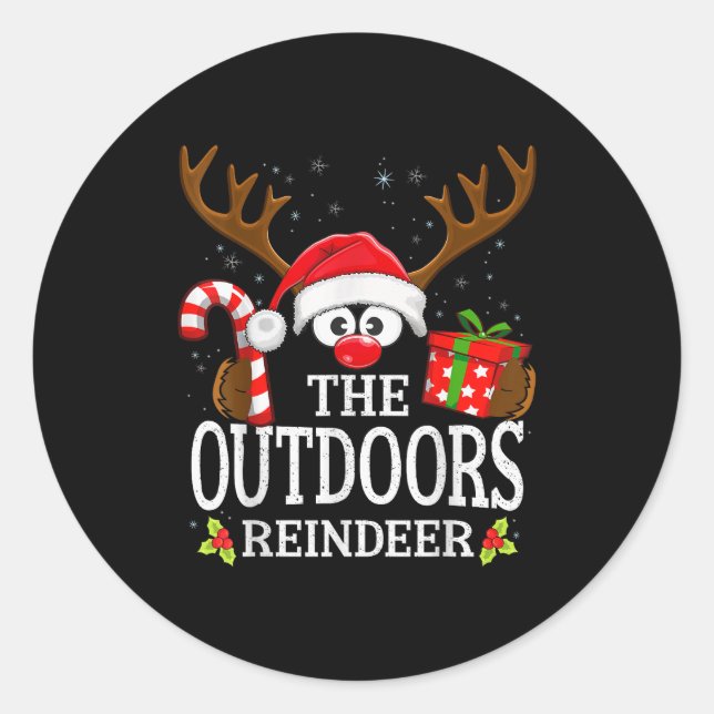 Adesivo Christmas Matching The Outdoors Reindeer Family  (Frente)
