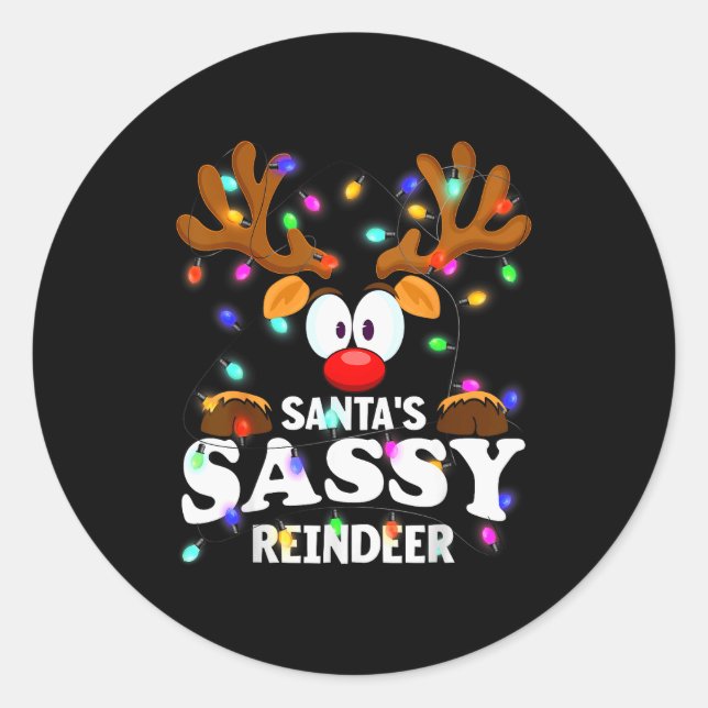 Adesivo Christmas Men Women Santa's Sy Reindeer  (Frente)