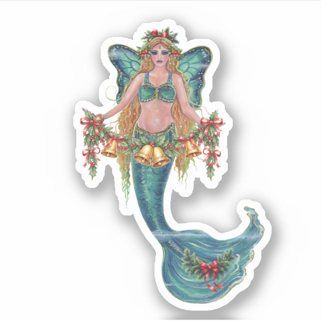 Adesivo Christmas mermaid stickers by Renee Lavoie (Frente)