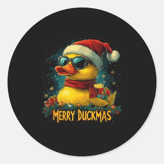 Adesivo Christmas Merry Duckmas Funny Quackmas Pajama Duck (Frente)