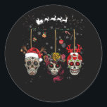 Adesivo Christmas Mexican Flower Sugar Skull In Snow Xmas<br><div class="desc">Christmas Mexican Flower Sugar Skull In Snow Xmas</div>