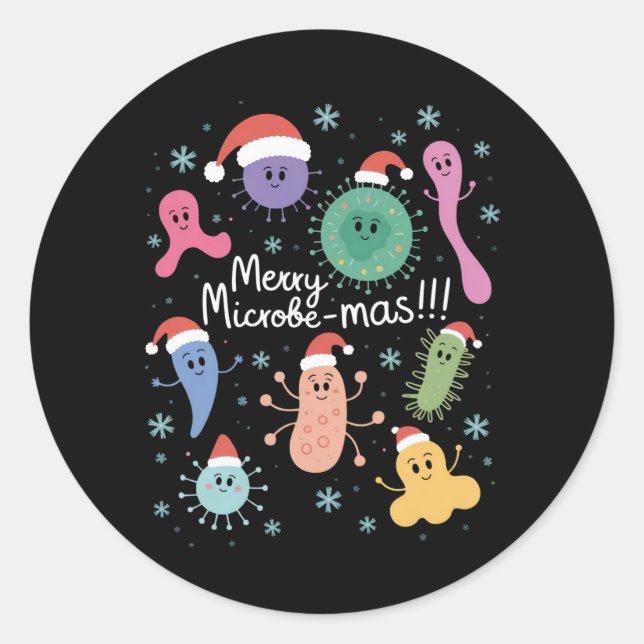Adesivo Christmas Microbiology Science Teacher Microbe (Frente)