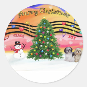 Adesivo Christmas Music 2 - Shih Tzu (Par 2)