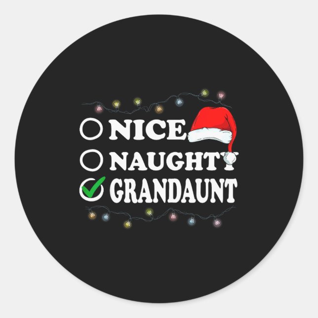 Adesivo Christmas Nice Or Naughty Or Grandaunt Pajama  (Frente)