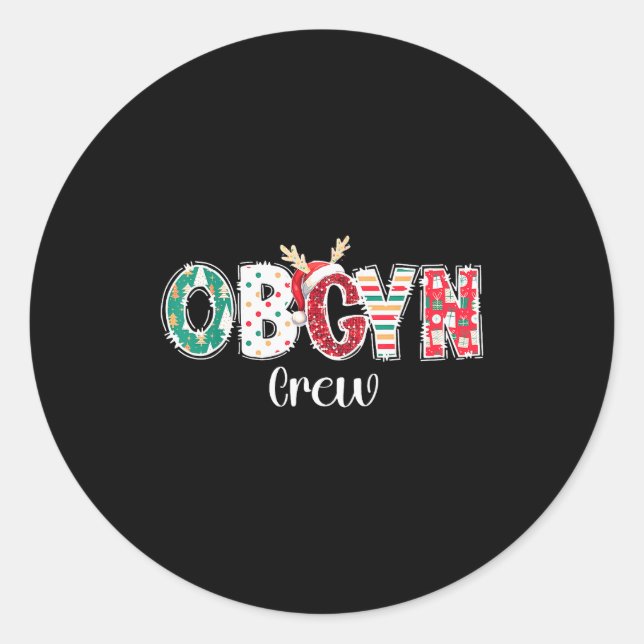 Adesivo Christmas Obgyn Crew Obstetrics Ob Gyn Group Team  (Frente)