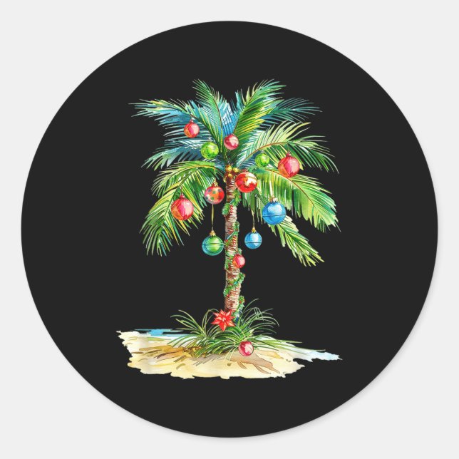 Adesivo Christmas Palm Tree Light Hawaiian Trocal Xmas Men (Frente)