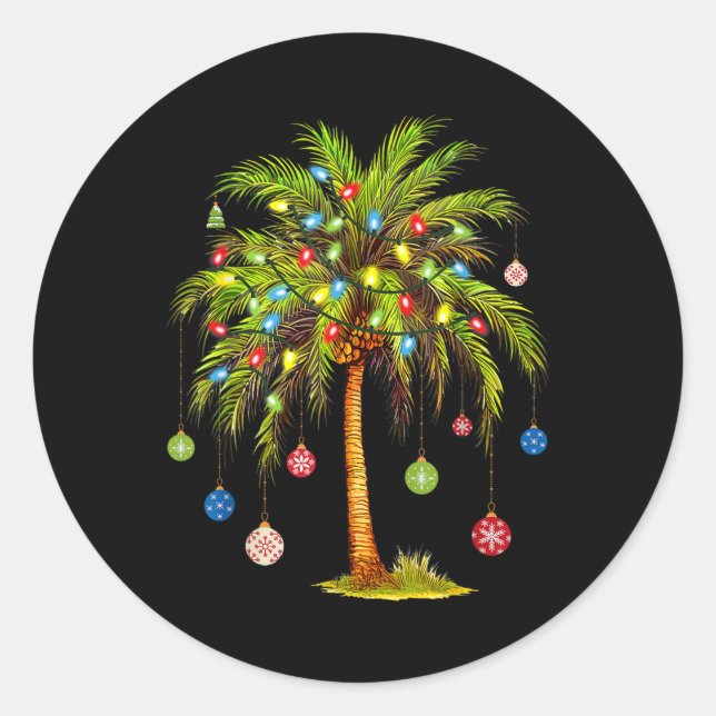 Adesivo Christmas Palm Tree Light Hawaiian Tropical Xmas 1 (Frente)