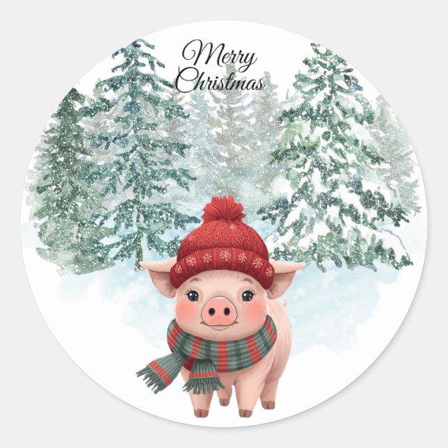Adesivo Christmas Pig Sticker (Frente)