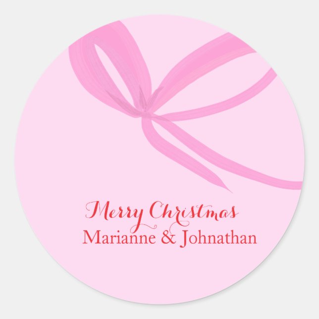 Adesivo Christmas Pink Bows Hand Drawn (Frente)