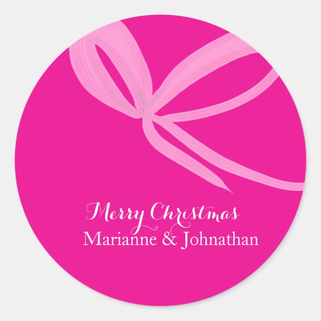 Adesivo Christmas Pink Bright Bows Hand Drawn (Frente)
