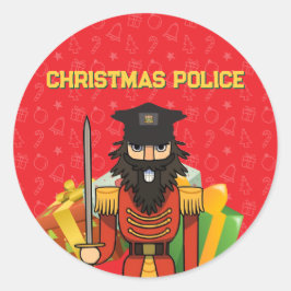 Adesivo 🎄 Christmas Police Round Stickers – Funny Holiday
