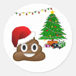 Adesivo christmas poo emoji