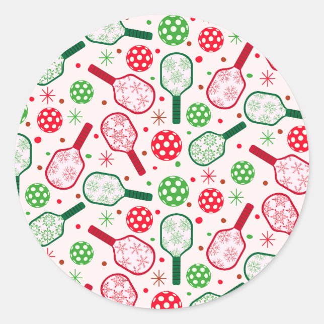 Adesivo Christmas Red and Green Pickleball Paddles  (Frente)