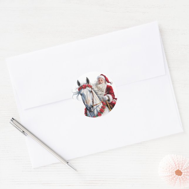 Adesivo  Christmas round sticker for Horse Lovers (Envelope)