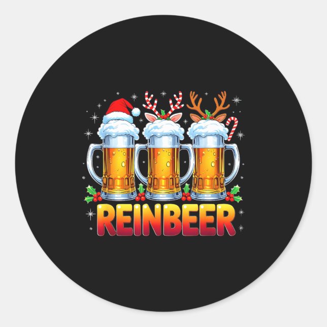 Adesivo Christmas Santa Beer Lovers Funny Drinking Trend N (Frente)