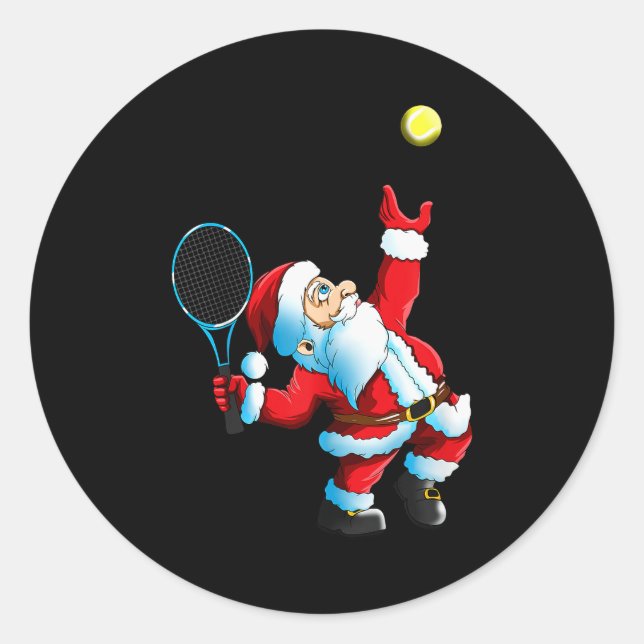 Adesivo Christmas Santa Claus Tennis Game Tennis Racket  (Frente)
