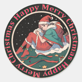 Adesivo Christmas Santa Girl