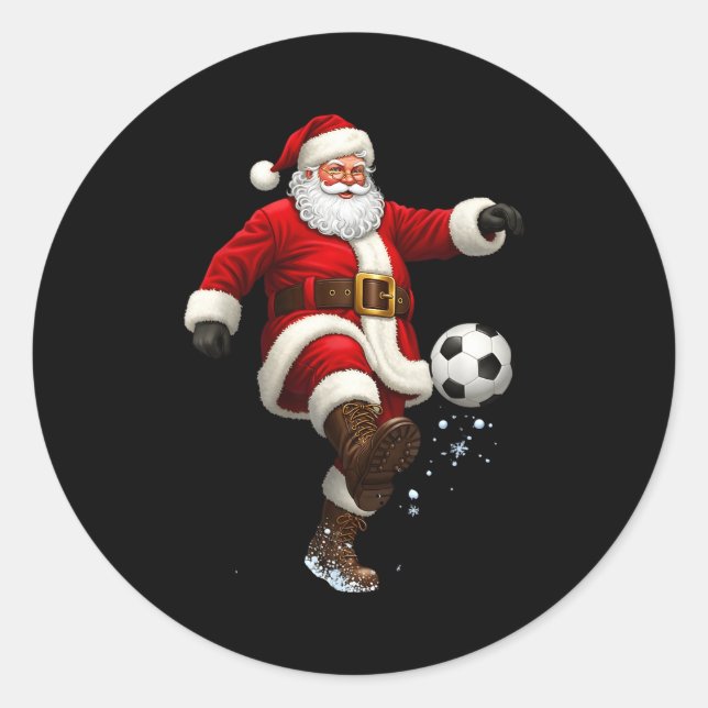 Adesivo Christmas Santa Soccer Player Football Festive Mer (Frente)