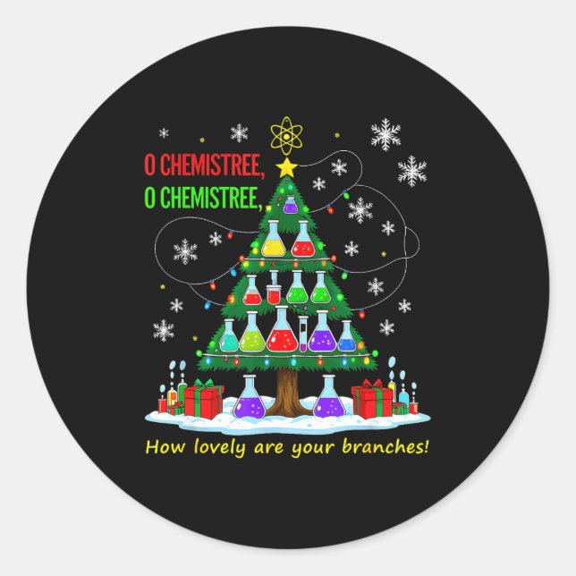 Adesivo Christmas Science Teacher 67 Meme Santa Oh Chemist (Frente)