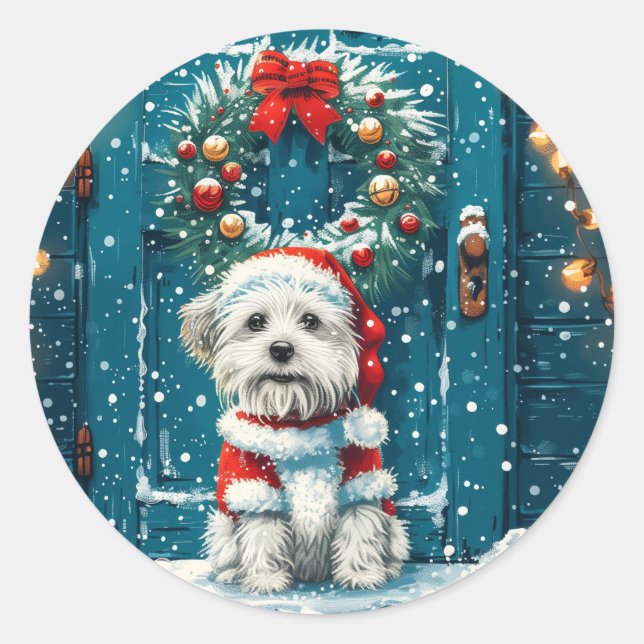 Adesivo Christmas Shih Tzu Dogs (Frente)