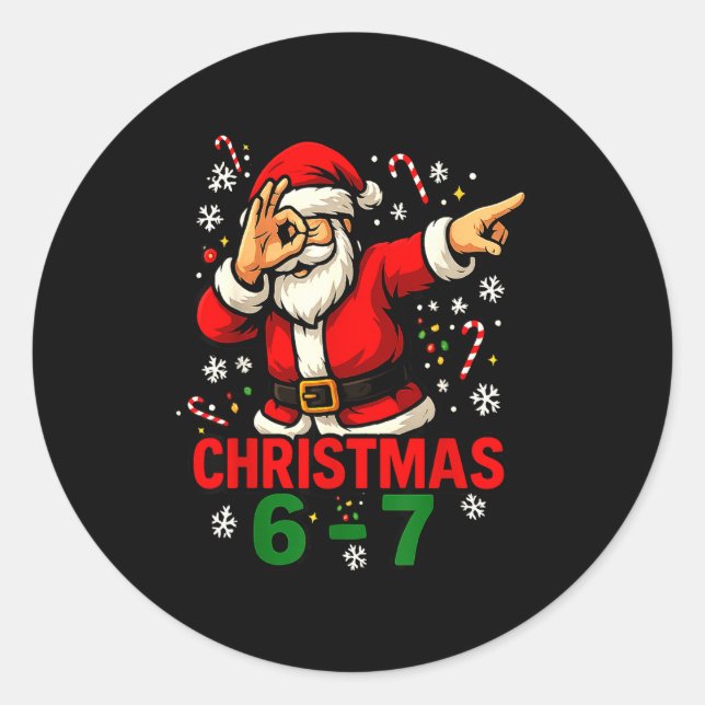 Adesivo Christmas Shirt - Funny Dabbing Santa 6 7 Meme  (Frente)