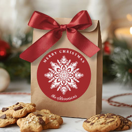 Adesivo Christmas Snowflake Red Custom Holiday