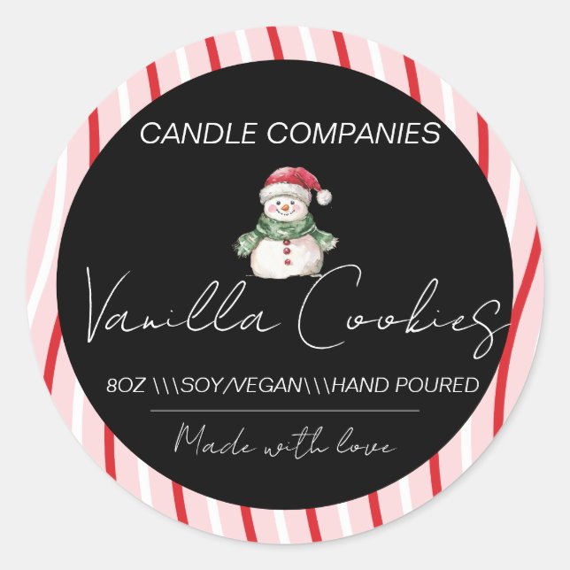 Adesivo Christmas  Snowman Candle Maker Business  (Frente)