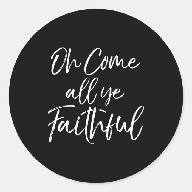 Adesivo Christmas Song Lyric Christian Quote Oh Come All Y (Frente)