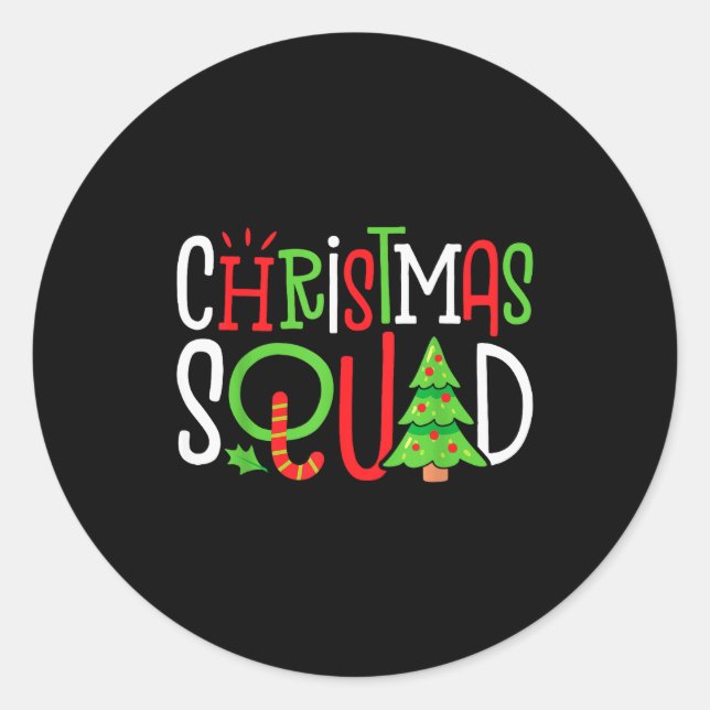 Adesivo Christmas Squad Funny Xmas Tree Family Matching Pa (Frente)