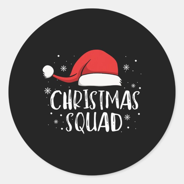 Adesivo Christmas Squad Light Red Santa Hat Family Matchin (Frente)