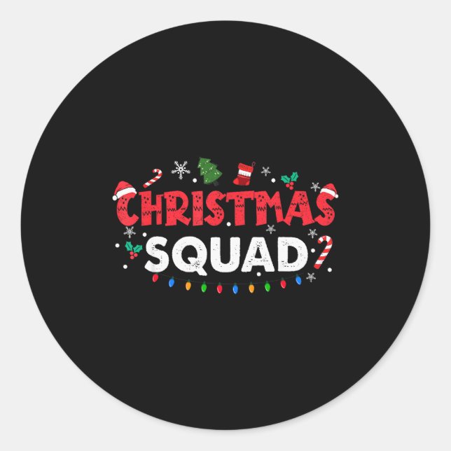 Adesivo Christmas Squad Santa Family Matching Group Xmas B (Frente)
