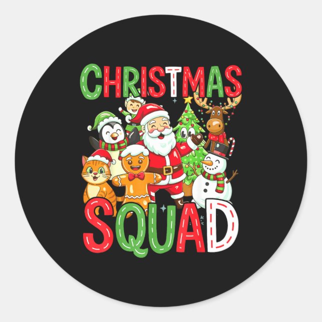 Adesivo Christmas Squad Santa Family Matching Xmas  (Frente)