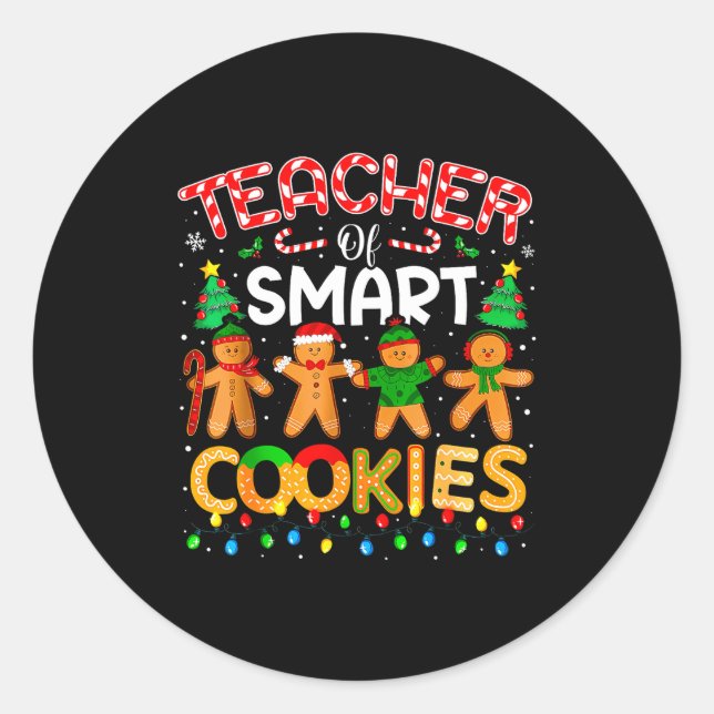 Adesivo Christmas Teacher Of Smart Cookies Funny Cute Ging (Frente)