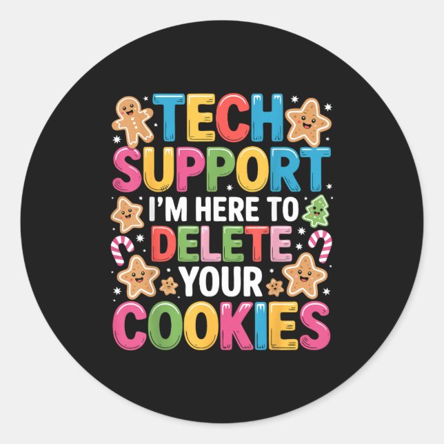 Adesivo Christmas Tech Suprt Here To Delete Cookies Xmas  (Frente)