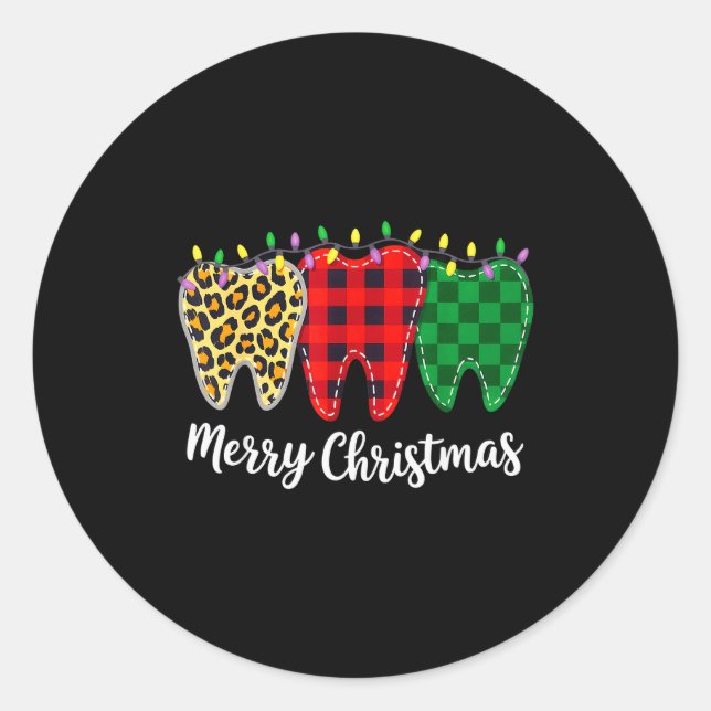 Adesivo Christmas Tooth Dentist Dental Istant Teeth Leopar (Frente)